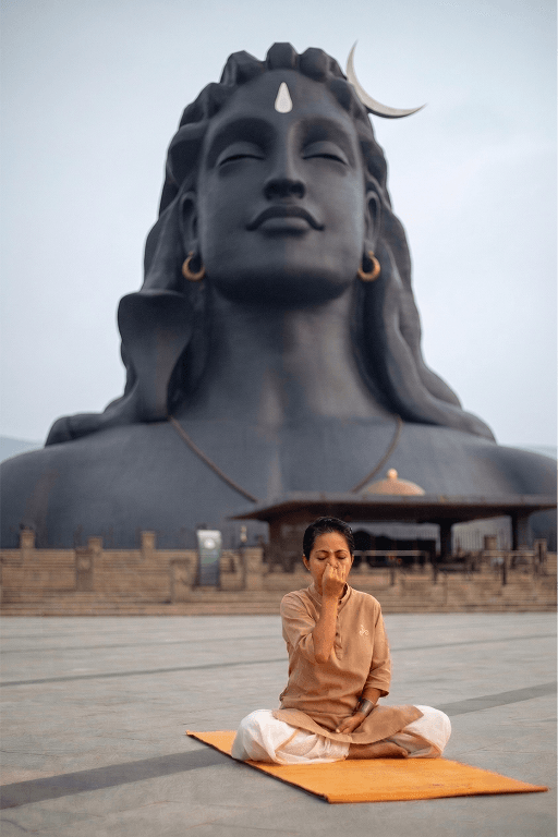Yoga instructor in a seated pose